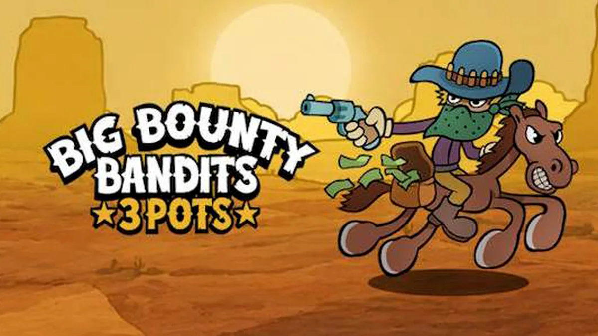 Cena de jogo do slot Big Bounty Bandits: 3 Pots com temática de Velho Oeste