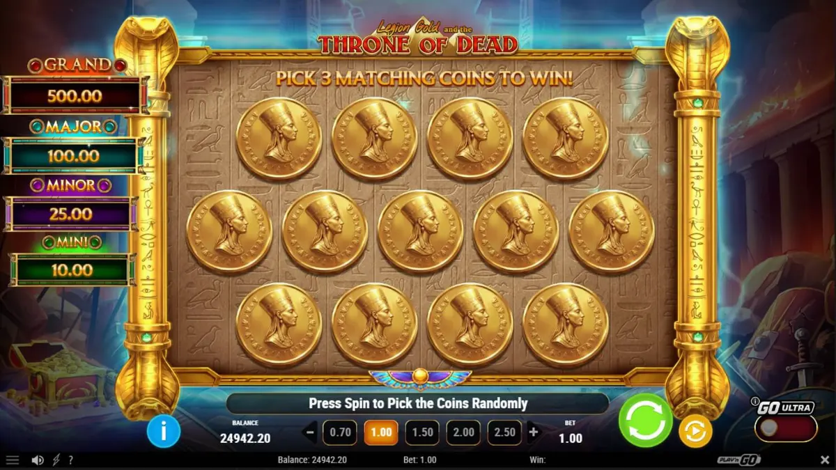 Legion Gold and the Throne of Dead slot machine theme